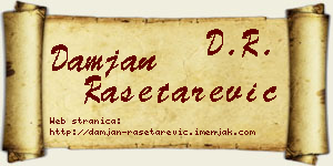 Damjan Rašetarević vizit kartica